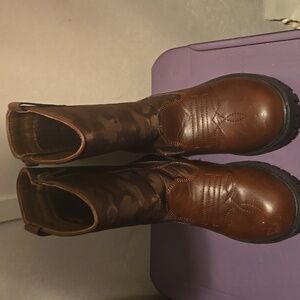 Brown Leather Boys Boots Size 12.5